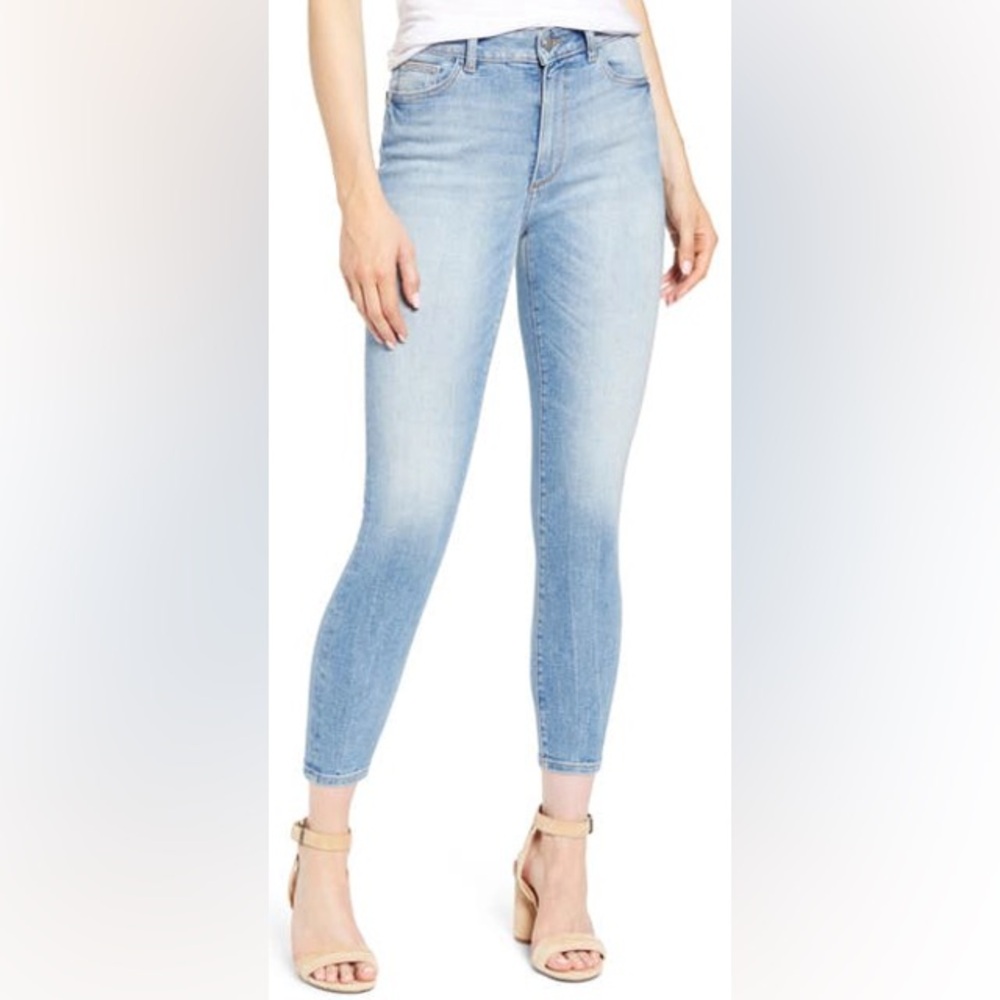 DL1961 Denim Farrow Sorento High Rise Skinny Cropped Light Wash Jeans Size 30